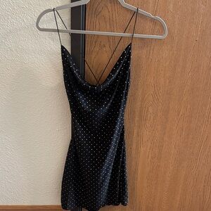 Elegant Black Polka Dot Dress